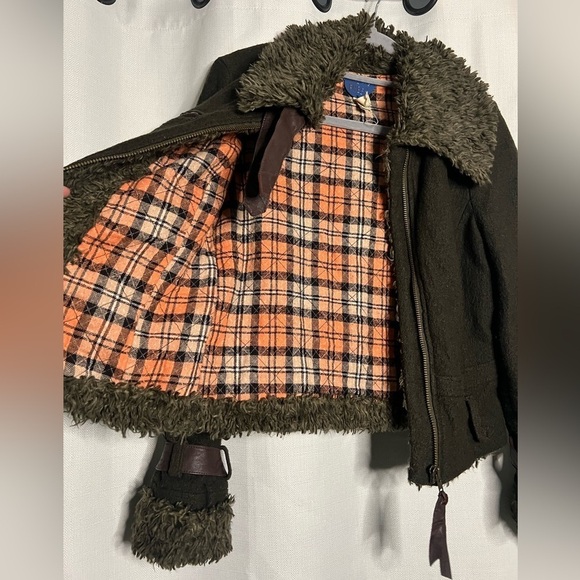 We The Free Woolie Knit Bomber Jacket Olive Green 0 - Picture 12 of 15